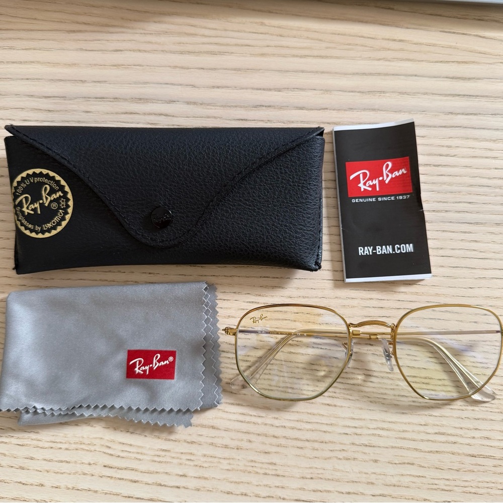 Ray-Ban Gold 3548 hexagonal glasses